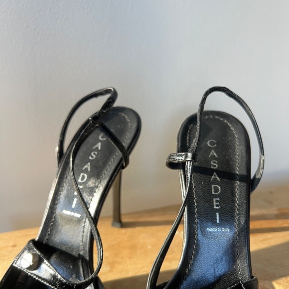 Casadei Black Slingback Heels - Picture 3 of 6